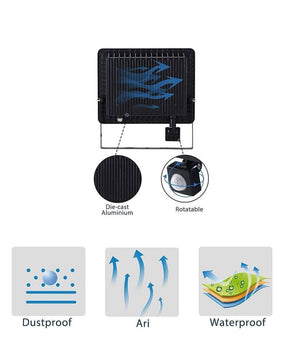 Faro Led Da Esterno Con Sensore Crepuscolare 200 W Luce Fredda Con Staffa G6200         