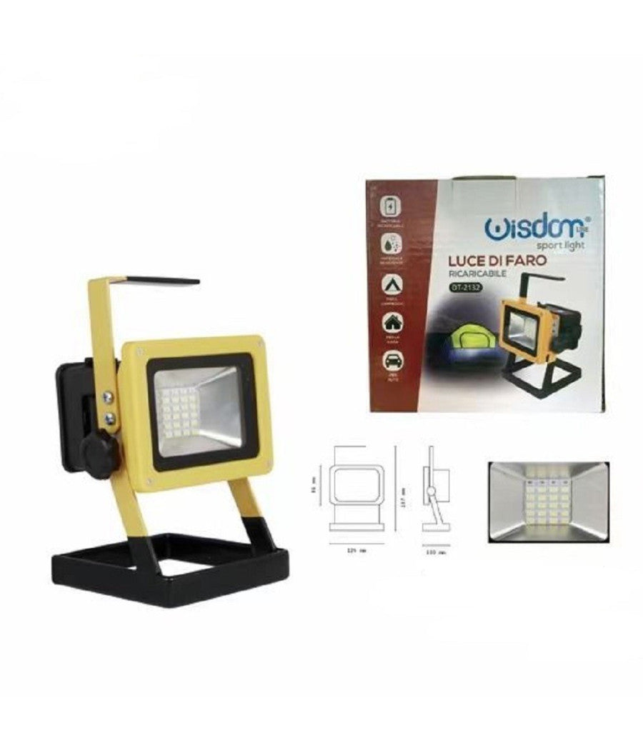 Faro Led Da Lavoro Portatile Ricaricabile Smd 2835 Luce Bianco Freddo Dt-2132         