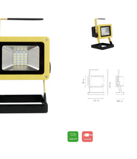 Faro Led Da Lavoro Portatile Ricaricabile Smd 2835 Luce Bianco Freddo Dt-2132         