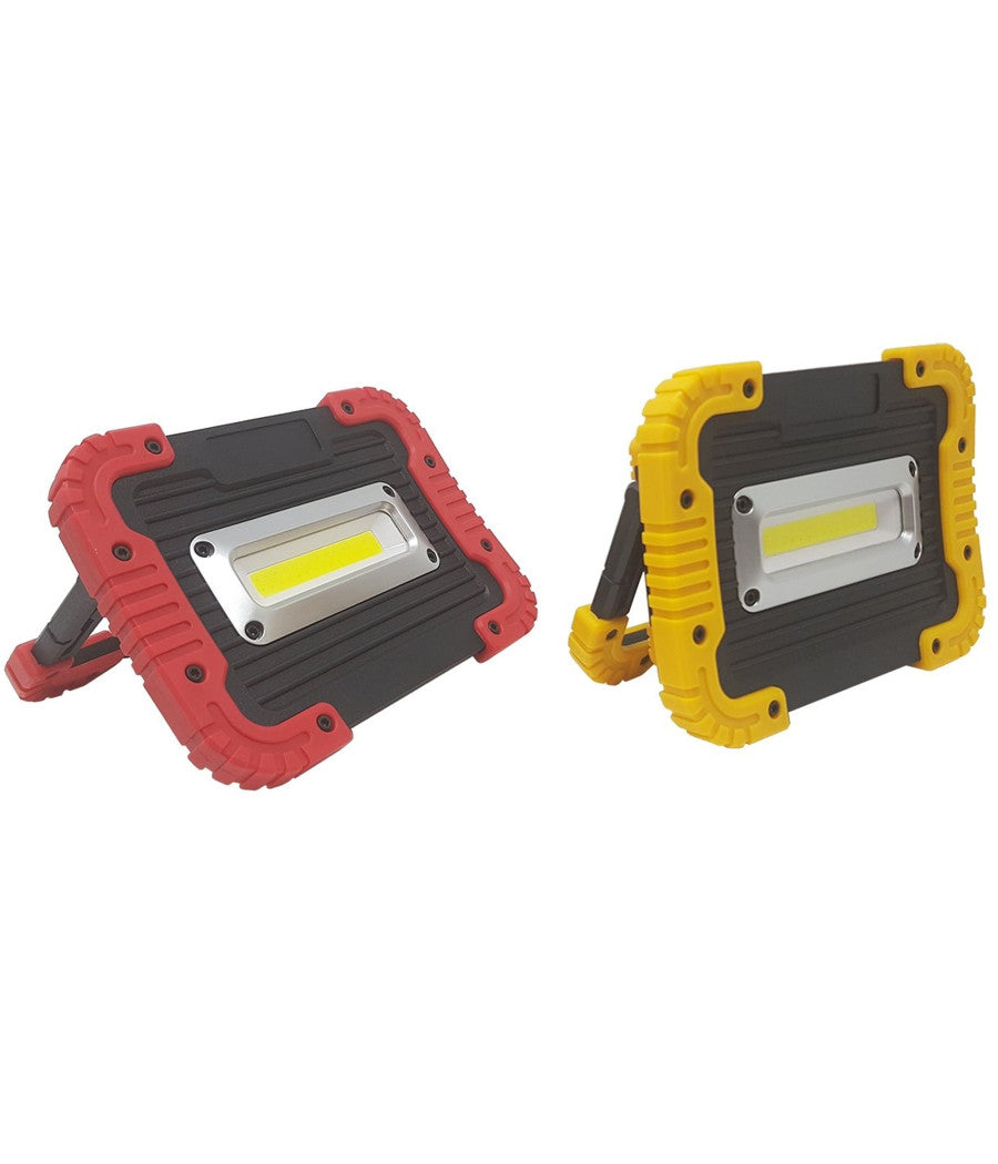 Faro Led Lampada Lavoro Cob Portatile Antiurto Professionale 450 Lumens A Pile         