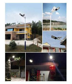 Faro Led Lampione Stradale 100w Luce Fredda Con Pannello Solare E Staffa Fb6100         