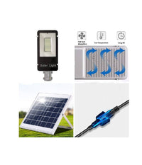 Faro Led Lampione Stradale 100w Luce Fredda Con Pannello Solare E Staffa Fb6100         