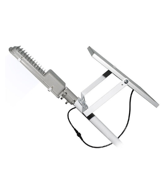 Faro Led Lampione Stradale 60w Luce Fredda Con Pannello Solare E Staffa Fb660         