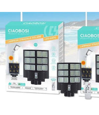 Faro Led Lampione Stradale 700w Pannello Solare Sensore Crepuscolare Ip67 Led-8470         