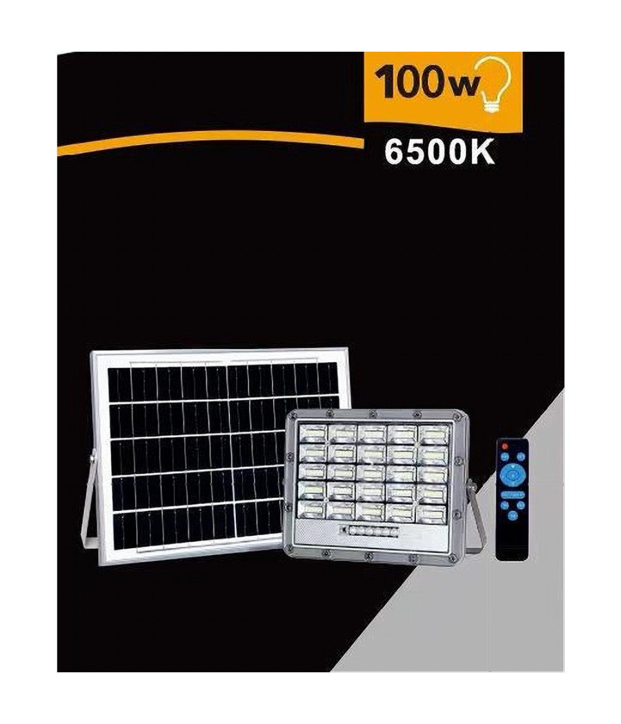 Faro Led Pannello Solare 100w Luce Fredda Telecomando Indicatore Carica Tk08-100w         