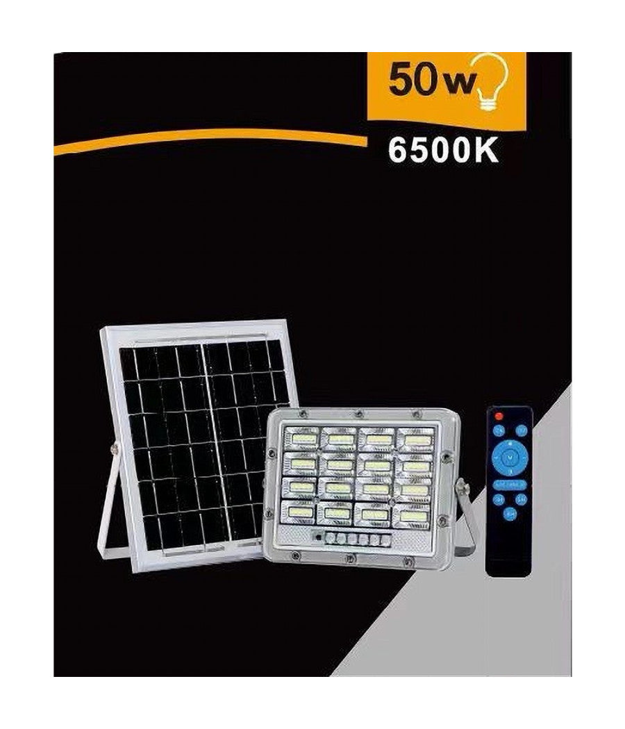 Faro Led Pannello Solare 50 W Luce Fredda Telecomando Indicatore Carica Tk08-50w         