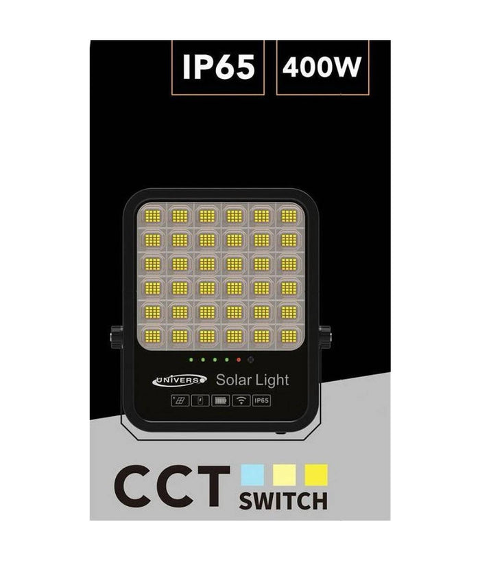 Faro Led Proiettore 400w Ip65 Cct 3in1 Con Pannello Solare Telecomando Ry-400w-3c         