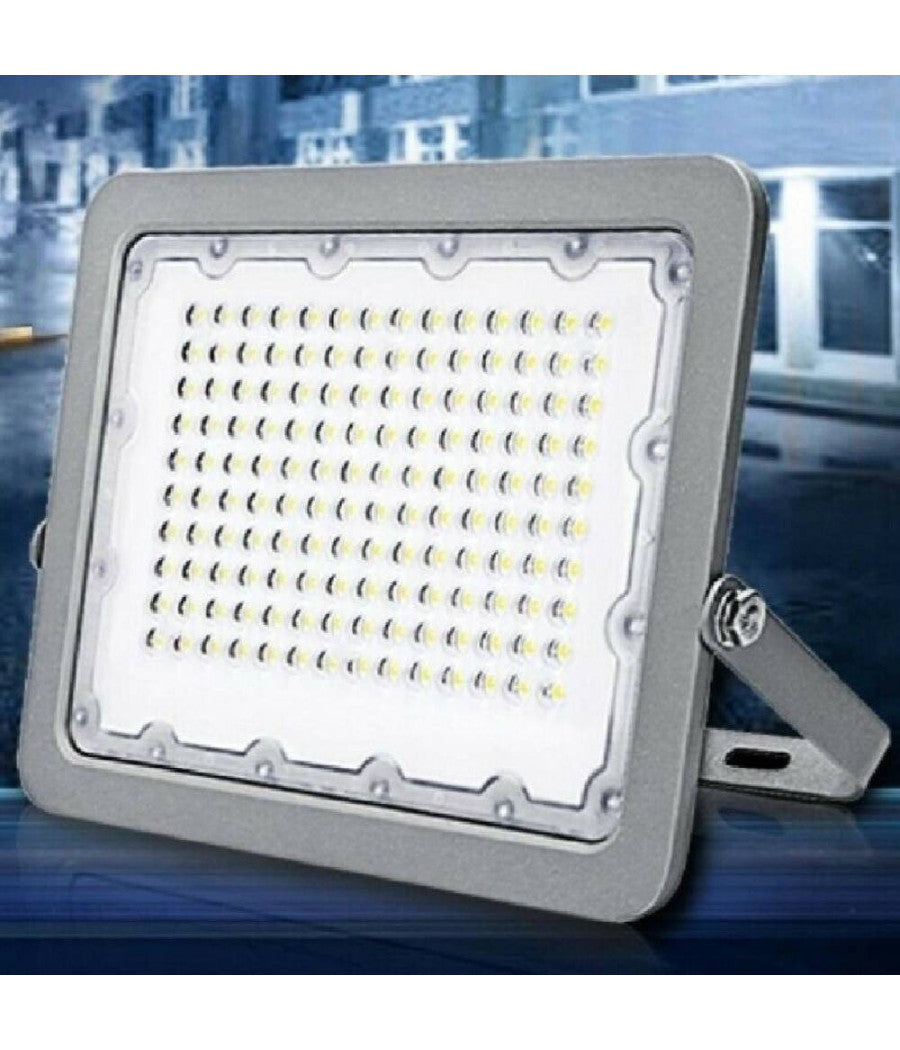 Faro Led Proiettore 50w Per Esterno Grigio Ip65 Luce 6500k 4000k 3000k Fs50w         