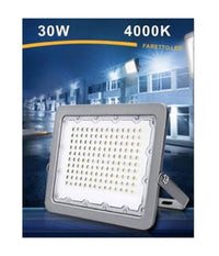 Faro Led Proiettore Per Esterno Grigio 30w Ip65 Luce 6500k 4000k 3000k Fs30w  -bianco Naturale      -