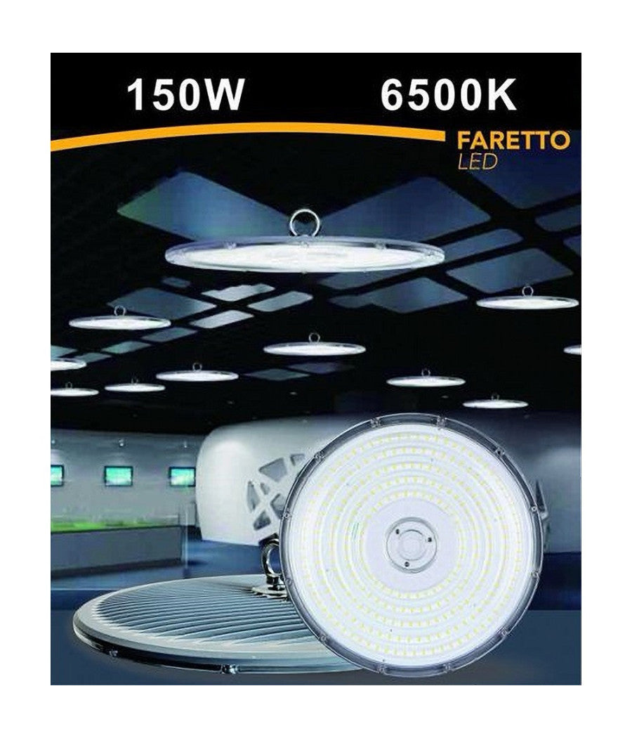 Faro Led Slim Industriale 150w Ufo Lampada Riflettore Ip65 Luce Fredda He02-150w         