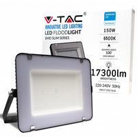 Faro LED SMD Chip Samsung 150W 115LM/W Colore Nero Luce bianca fredda6500K IP65 - V-TAC