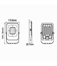 Faro Led Ultra Slim 20 W Esterno Ip65 Orientabile Luce 6500k 3000k 4000k Jr-20w         