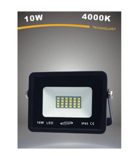 Trade Shop - Faro Led Ultra Slim Proiettore Luce 4000k 6500k 3000k Scocca Nera 10watt F10w-n1 - -bianco Naturale      -