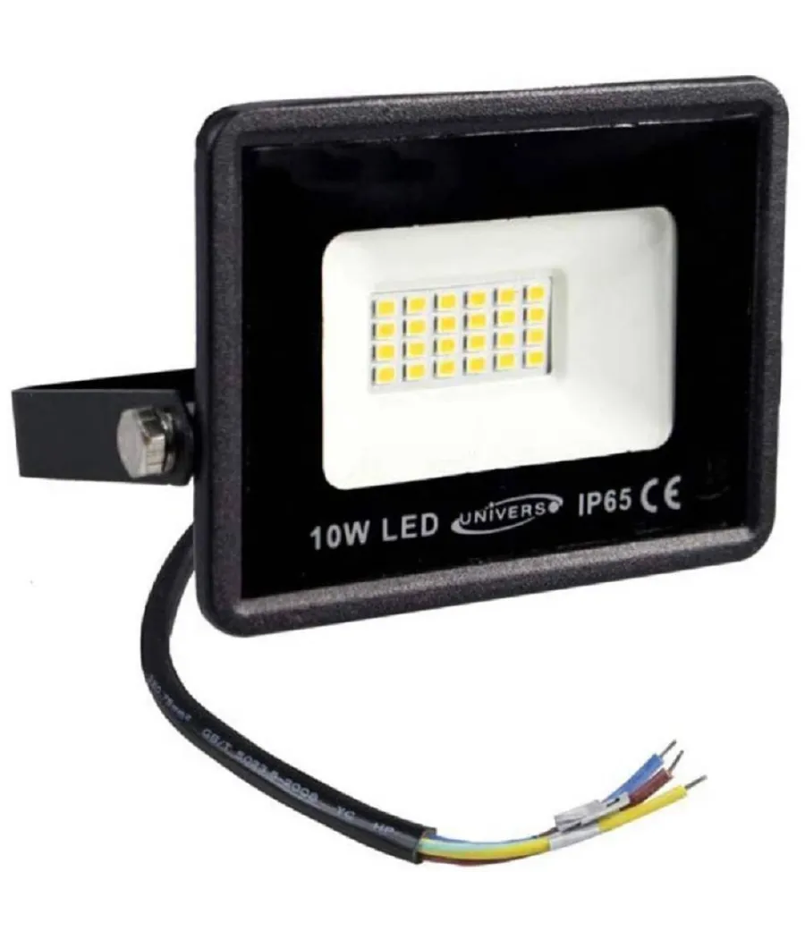 Trade Shop - Faro Led Ultra Slim Proiettore Luce 4000k 6500k 3000k Scocca Nera 10watt F10w-n1 - -bianco Caldo      -