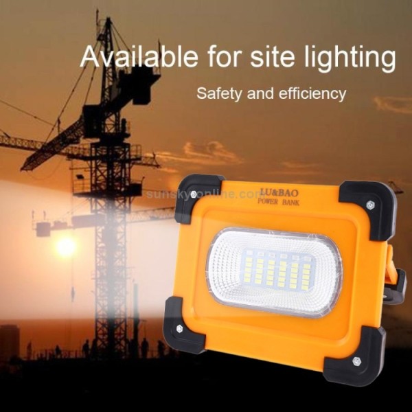 Faro Luce A Led Spotlight Ricaricabile Con Pannello Solare Portatile 30w 1500lmn         