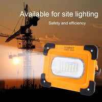 Faro Luce A Led Spotlight Ricaricabile Con Pannello Solare Portatile 30w 1500lmn         