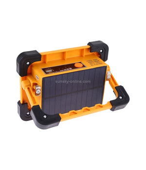 Faro Luce A Led Spotlight Ricaricabile Con Pannello Solare Portatile 30w 1500lmn         