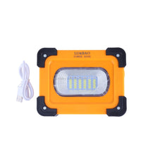 Faro Luce A Led Spotlight Ricaricabile Con Pannello Solare Portatile 30w 1500lmn         