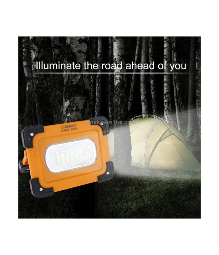 Faro Luce A Led Spotlight Ricaricabile Con Pannello Solare Portatile 30w 1500lmn         