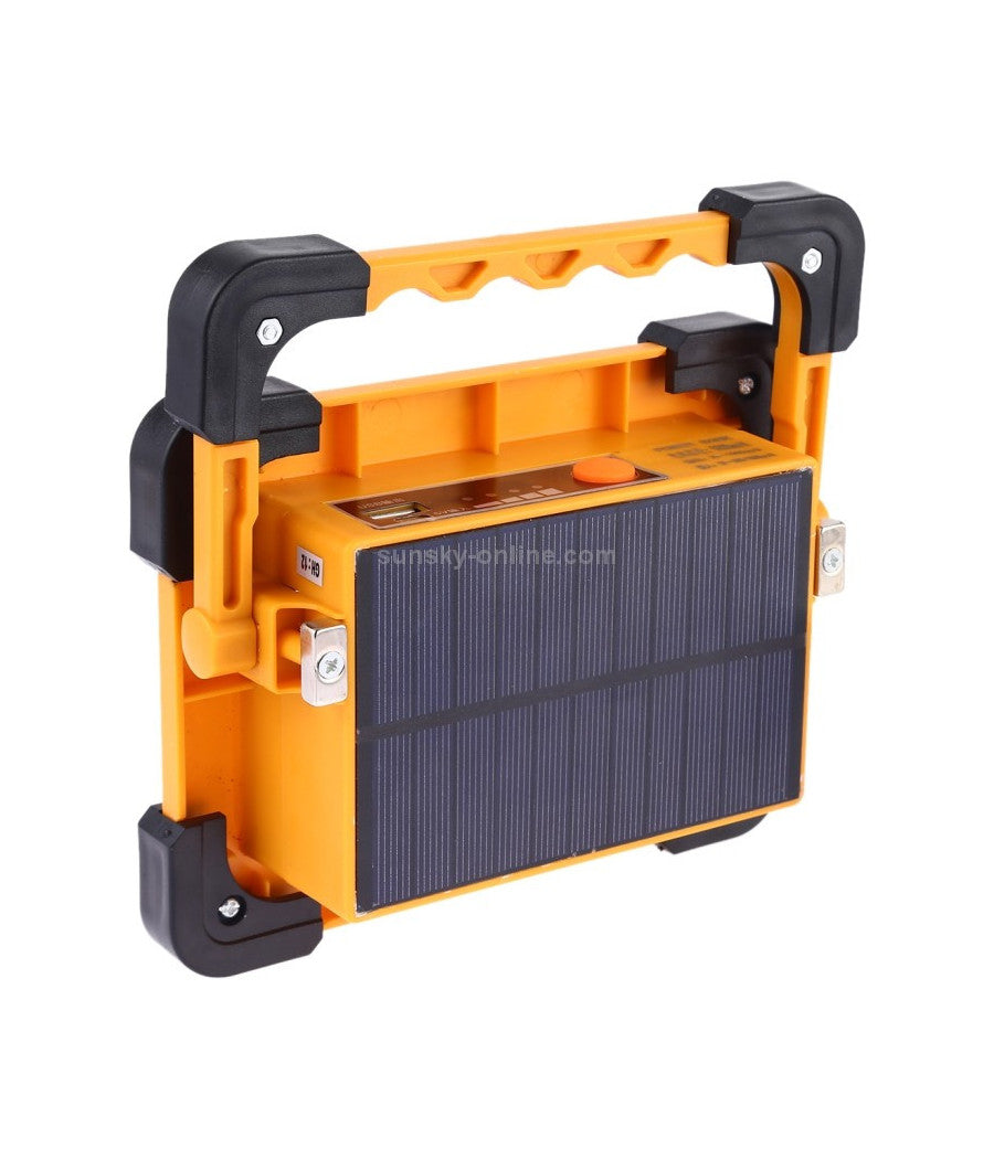 Faro Luce A Led Spotlight Ricaricabile Con Pannello Solare Portatile 30w 1500lmn         