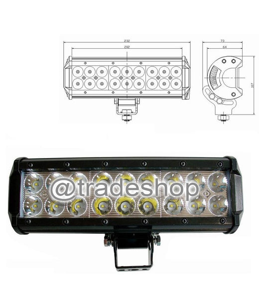 Faro Luce Led Barra D 72 120 240w Inclinabili Supporti 12v Suv Auto Paraurti   54 Watt      