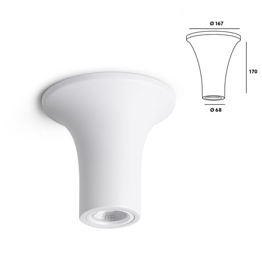 *STOCK* Portafaretto In Gesso Ceramico Cono 167x170x68mm 40W GU10 IP20