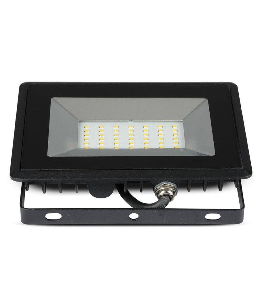 Faro Proiettore A Led Smd Da 30w Colore Nero Luce Calda 3000k Per Esterno Ip65         
