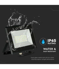 Faro Proiettore A Led Smd Da 30w Colore Nero Luce Calda 3000k Per Esterno Ip65         