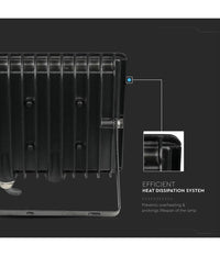 Faro Proiettore A Led Smd Da 50w Colore Nero Luce Calda 3000k Per Esterno Ip65         