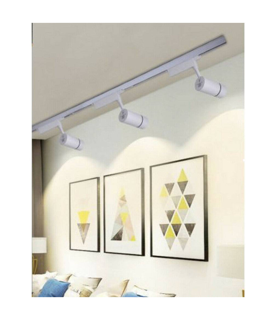 Faro Proiettore Binario 30w Led Cob Luce 6500k 3000k 4000k F30w-07a Faretto Bianco         