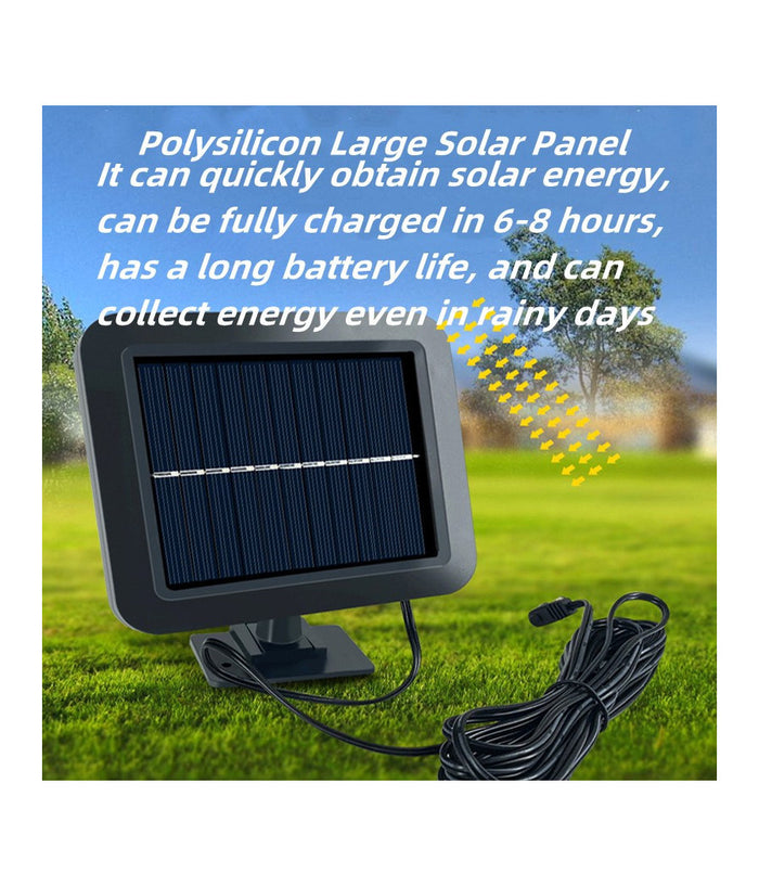 Faro Proiettore Con Pannello Solare Sensore Movimento Telecomando 128 Led 6 Cob         