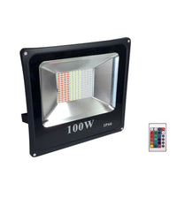 Faro Proiettore Led 100w Rgb Multicolore Da Esterno Ip66 220v Telecomando 87684         