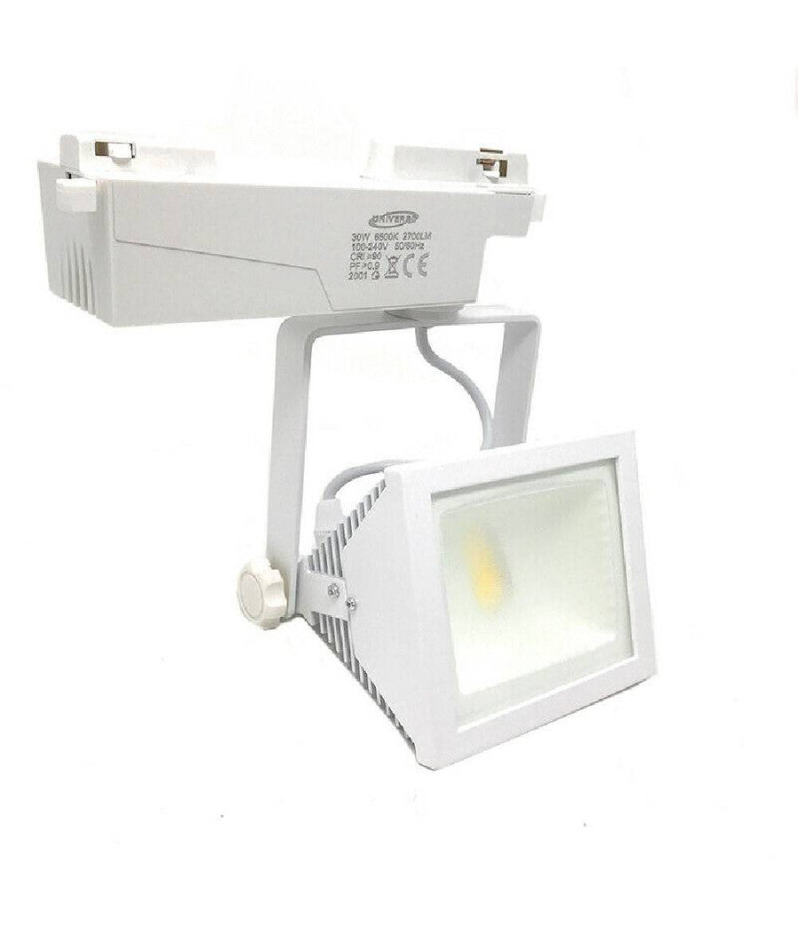 Faro Proiettore Orientabile 30w Luce 6500k 4000k Faretto Led Cob Binario F30w-6a         