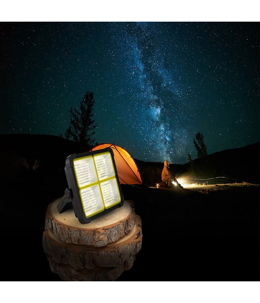 Faro Proiettore Ricaricabile Pannello Solare 200 W Usb Power Bank Ip65 S18b-200w         