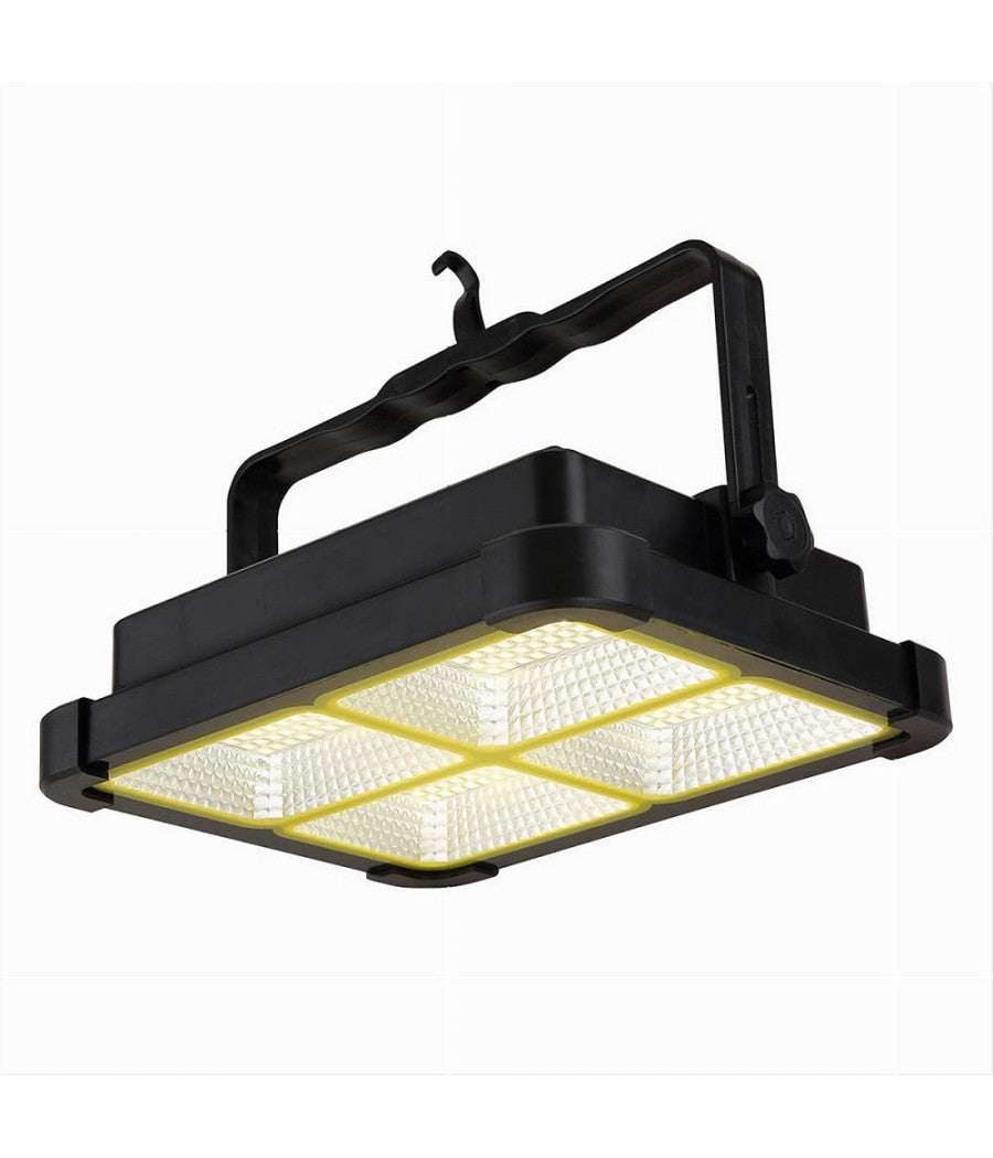 Faro Proiettore Ricaricabile Pannello Solare 200 W Usb Power Bank Ip65 S18b-200w         