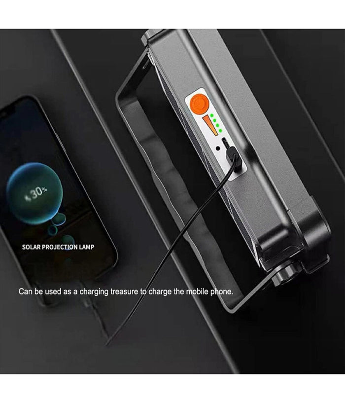 Faro Proiettore Ricaricabile Pannello Solare 200 W Usb Power Bank Ip65 S18b-200w         