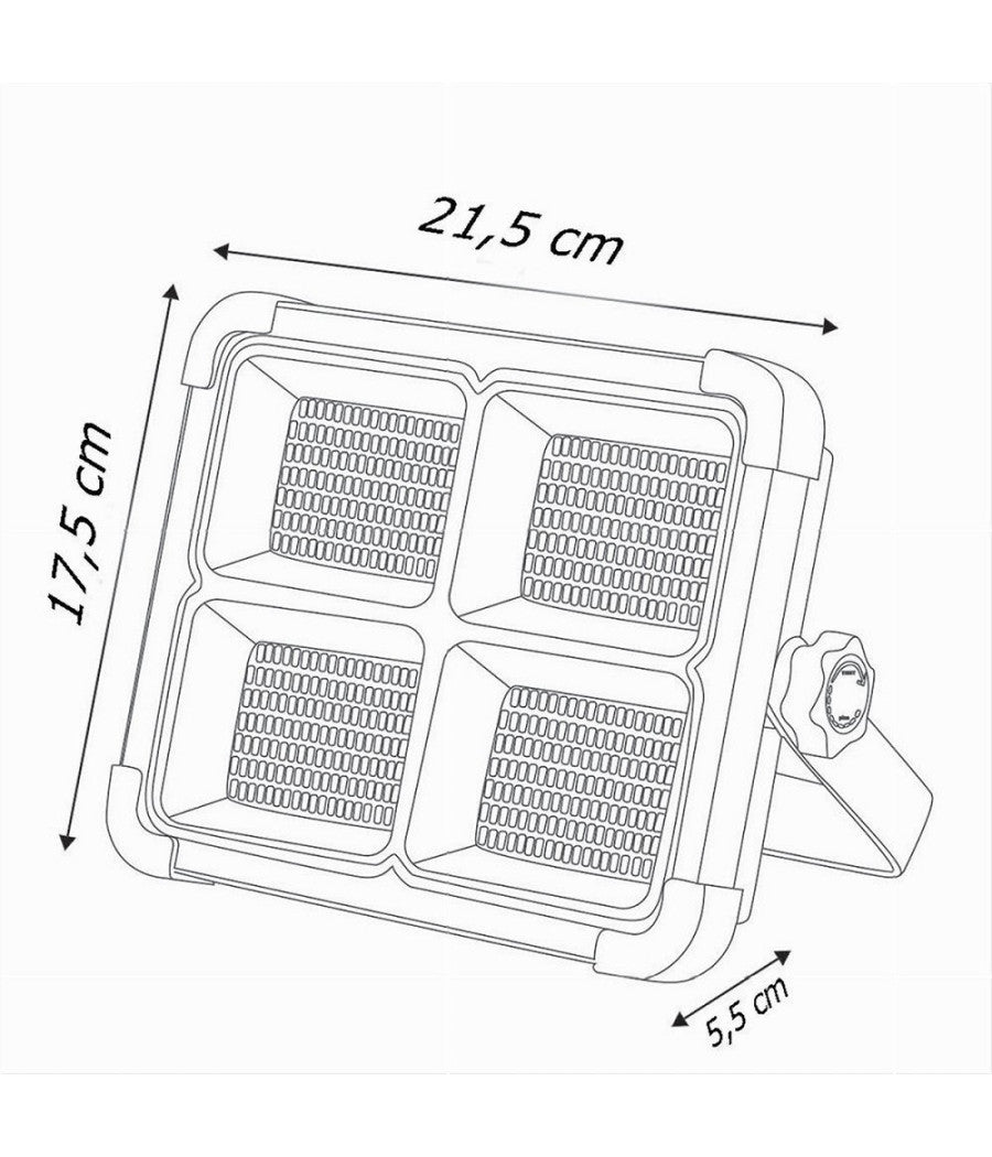 Faro Proiettore Ricaricabile Pannello Solare 200 W Usb Power Bank Ip65 S18b-200w         