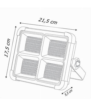 Faro Proiettore Ricaricabile Pannello Solare 200 W Usb Power Bank Ip65 S18b-200w         