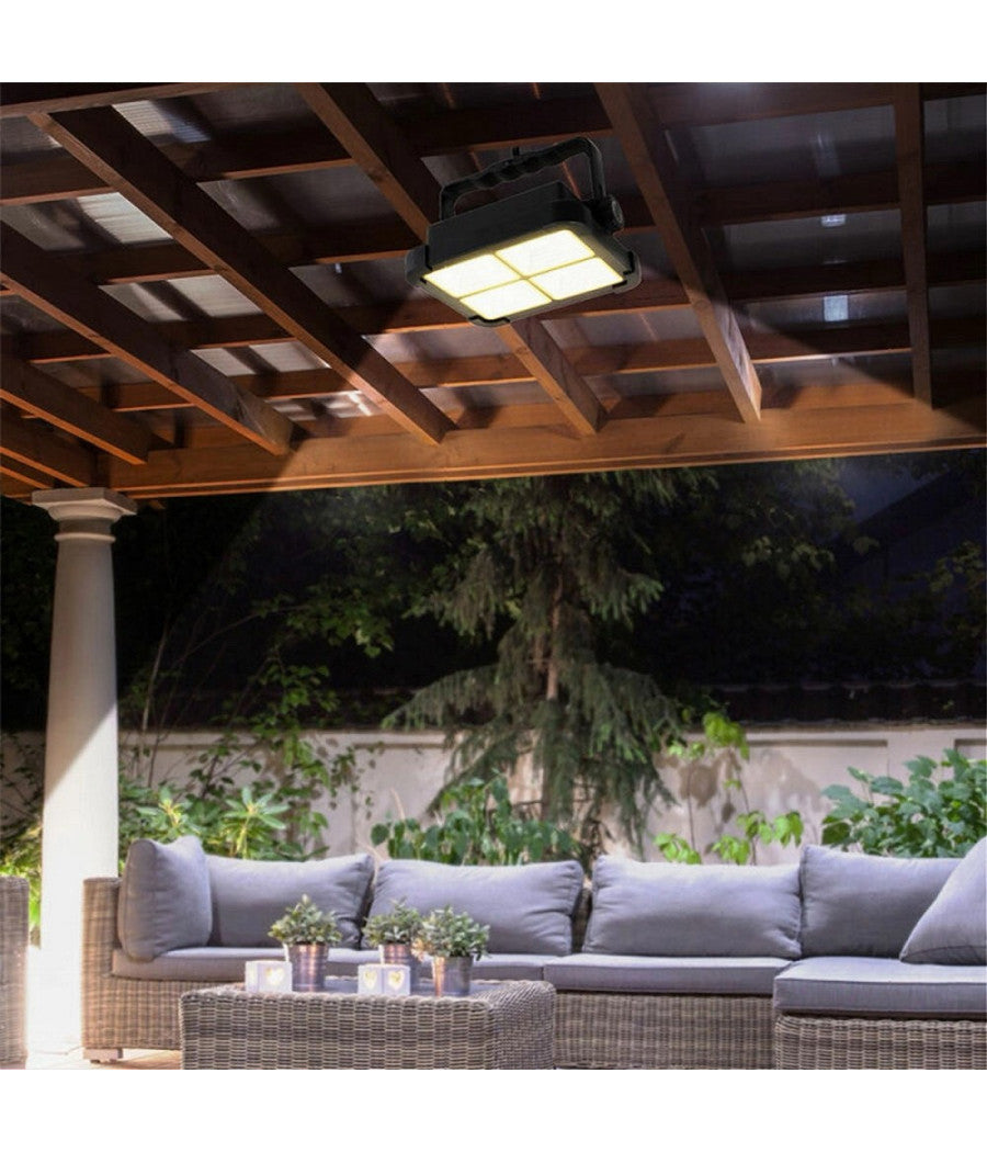 Faro Proiettore Ricaricabile Pannello Solare 200 W Usb Power Bank Ip65 S18b-200w         