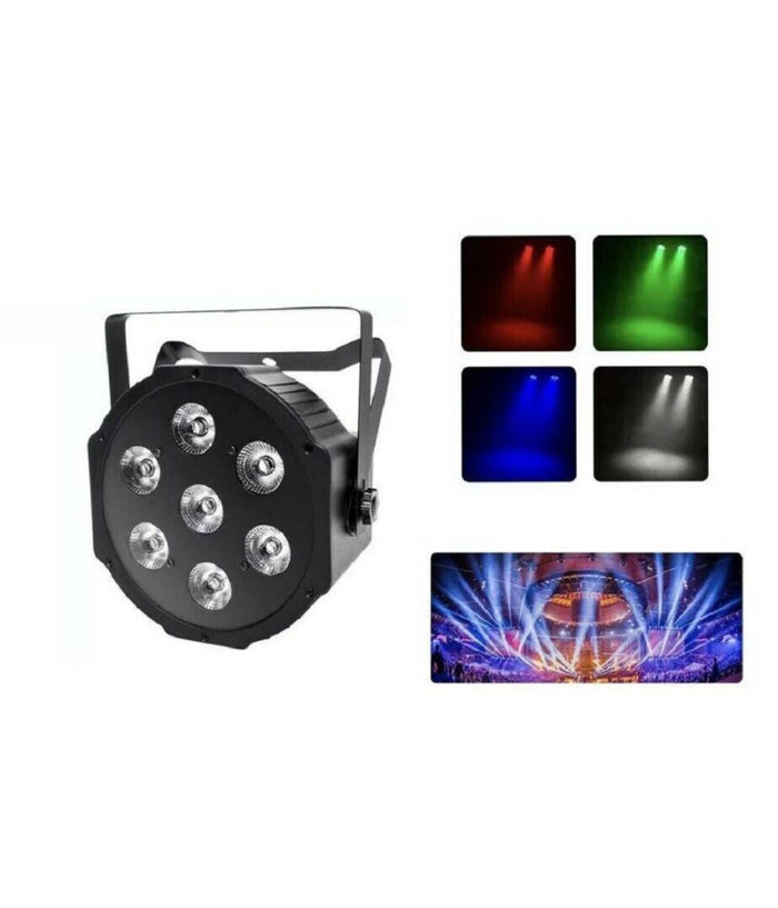 Faro Rgb Faretto 7 Led Vari Colori Discoteca Sensore Sonoro Luce Colorata         