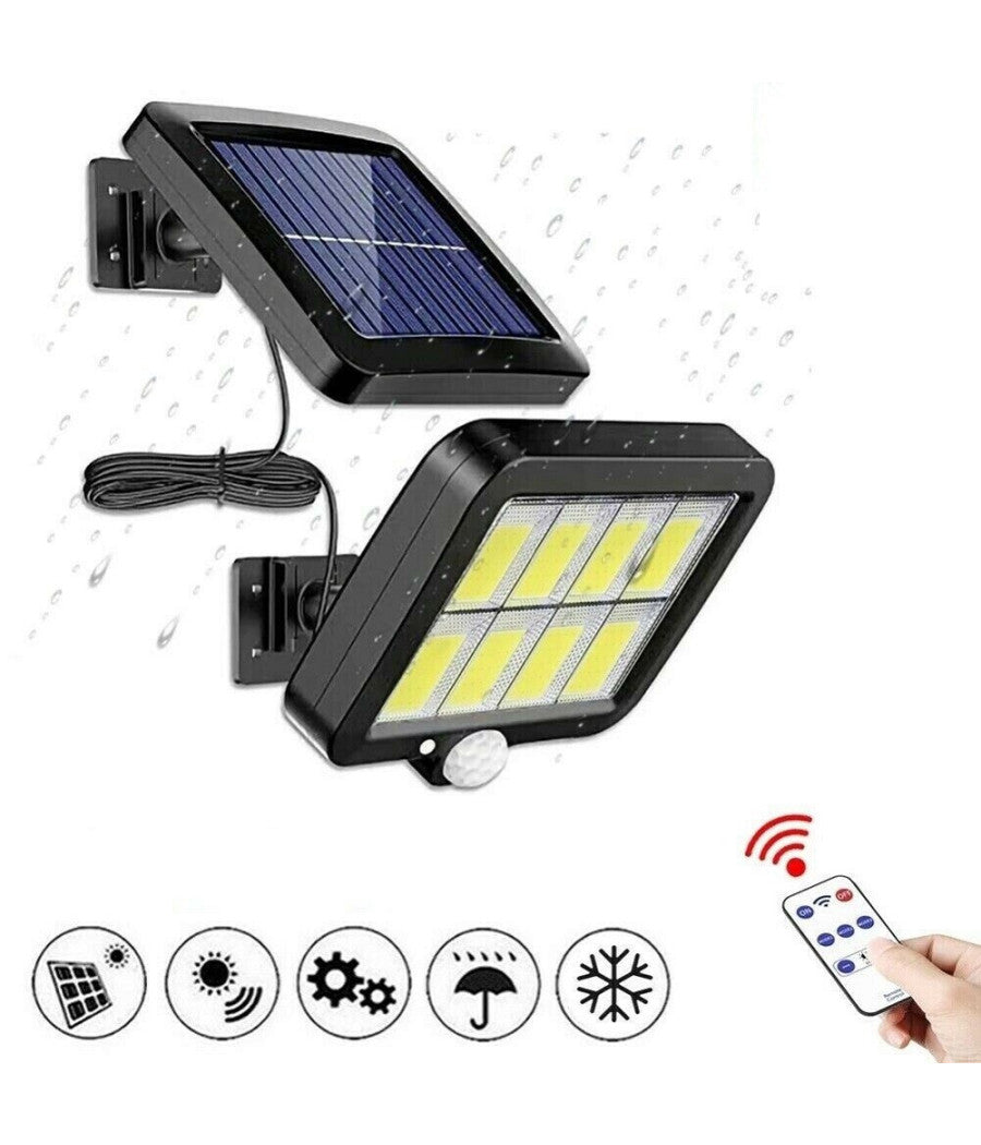 Faro Solare Led Con Pannello Faretto Sensore Di Movimento 160 Led Cob Gl-160c         