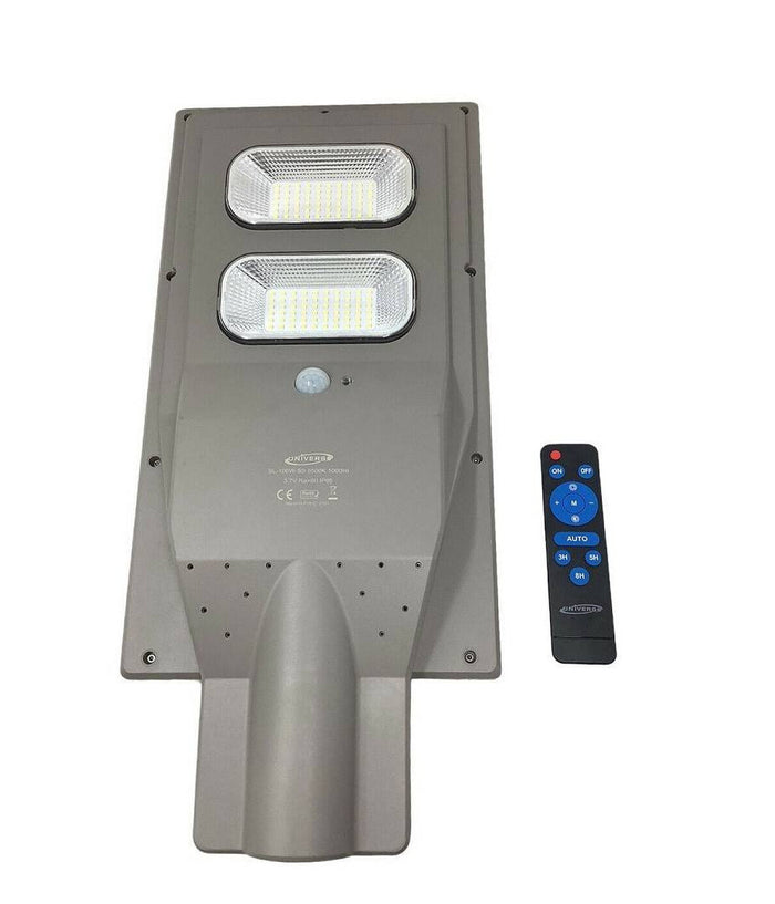 Faro Stradale Led Solare 100 W Luce 6500k Lampione Sensore Movimento Sl-100w-ss         