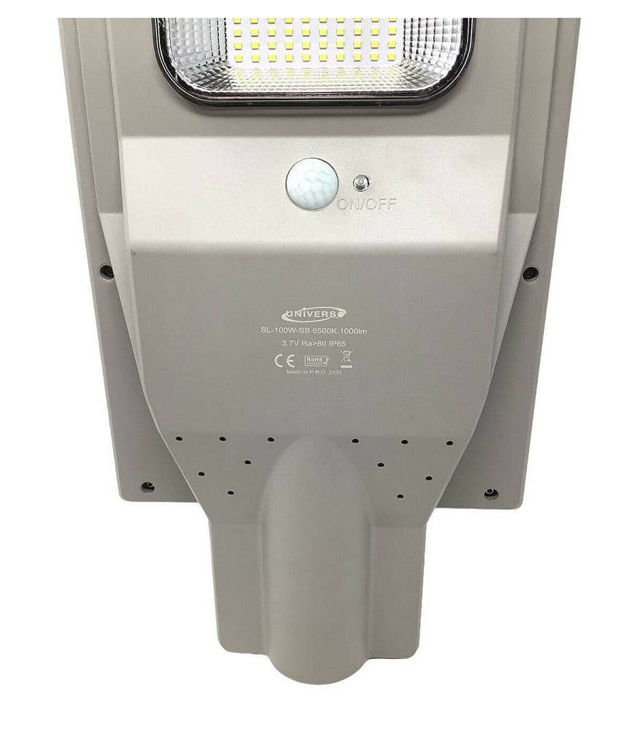 Faro Stradale Led Solare 100 W Luce 6500k Lampione Sensore Movimento Sl-100w-ss         