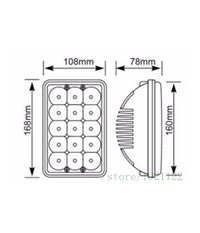 Faro Supplementare H4 Auto Fuoristrada 15 Led Abbagliante Anabbagliante Ip67         