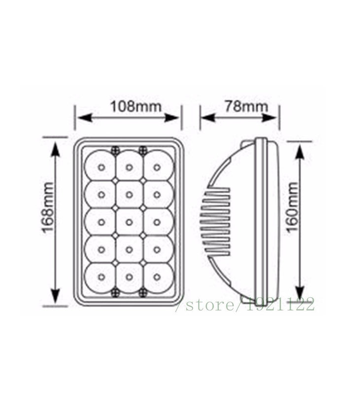 Faro Supplementare H4 Auto Fuoristrada 15 Led Abbagliante Anabbagliante Ip67         