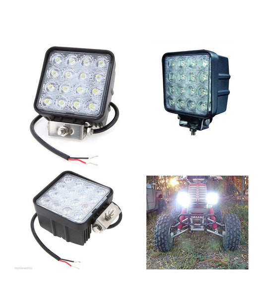Faro Supplementare Profondità  12v 16 Led 48w Auto Fuoristrada Quadrato 6000k         