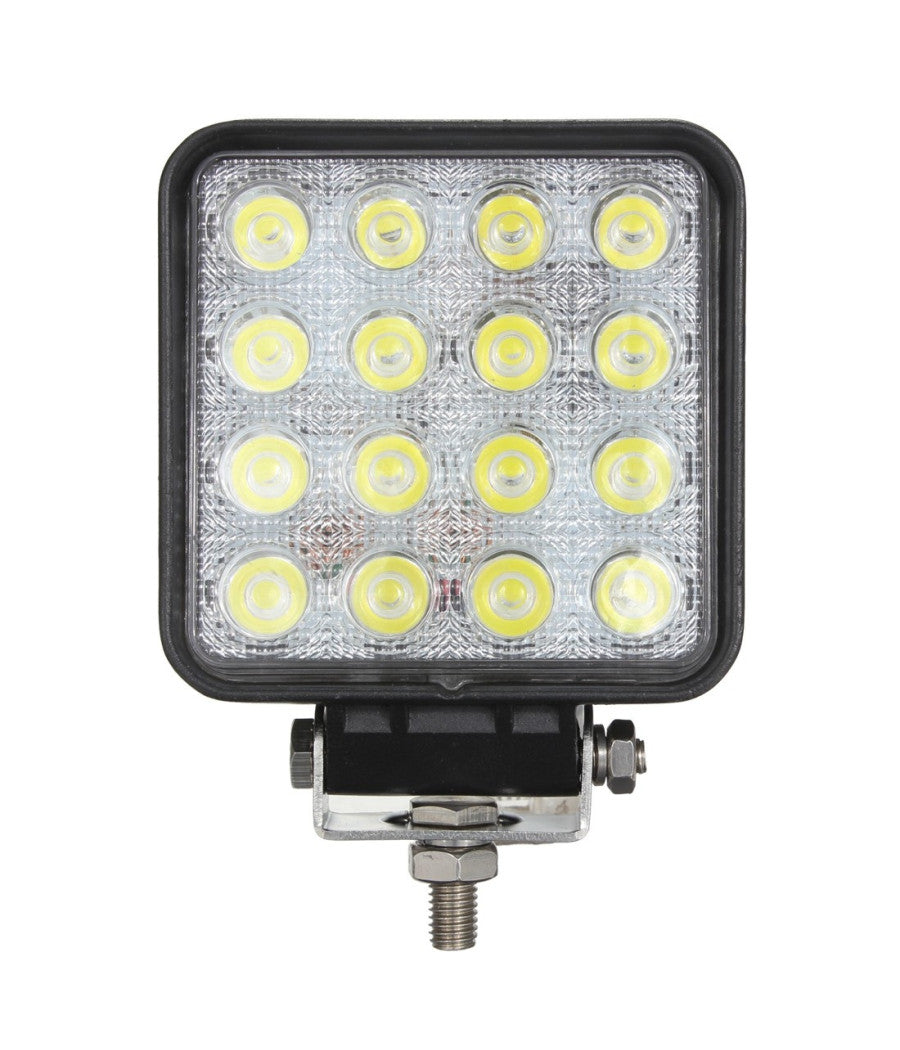Faro Supplementare Profondità  12v 16 Led 48w Auto Fuoristrada Quadrato 6000k         