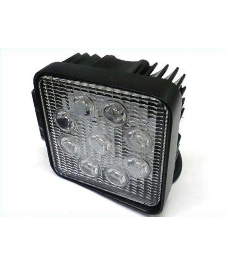 Faro Supplementare Profondita Auto Fuoristrada 12v Quadrato 9 Led 27w 6000k Ip68         