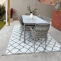 Tappeto per Esterno Pieghevole e Reversibile con Borsa di Trasporto, 182x274 cm Grigio Chiaro