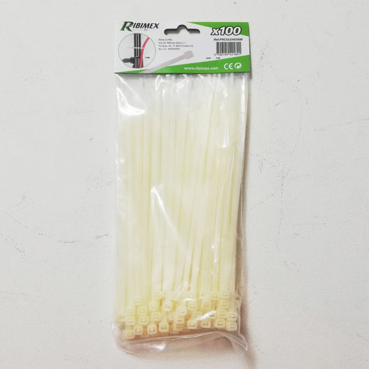 Fascetta cablaggio bianca 350 x 4,8mm a stringere busta da 100 pz